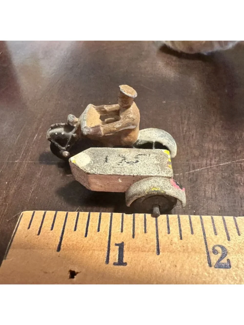 Vintage Dinky Toys Motorcycle with Side Car Die Cast Metal Model
